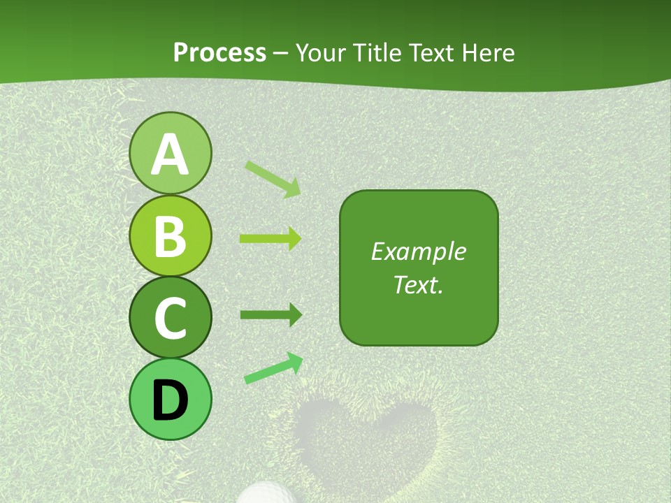 A Heart Shaped Hole In The Grass With A Golf Ball PowerPoint Template