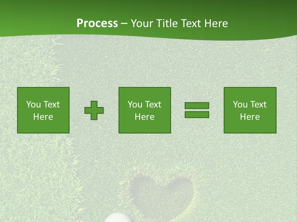 A Heart Shaped Hole In The Grass With A Golf Ball PowerPoint Template