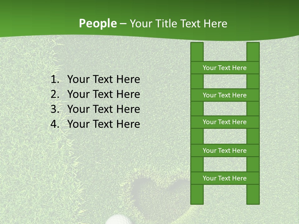 A Heart Shaped Hole In The Grass With A Golf Ball PowerPoint Template