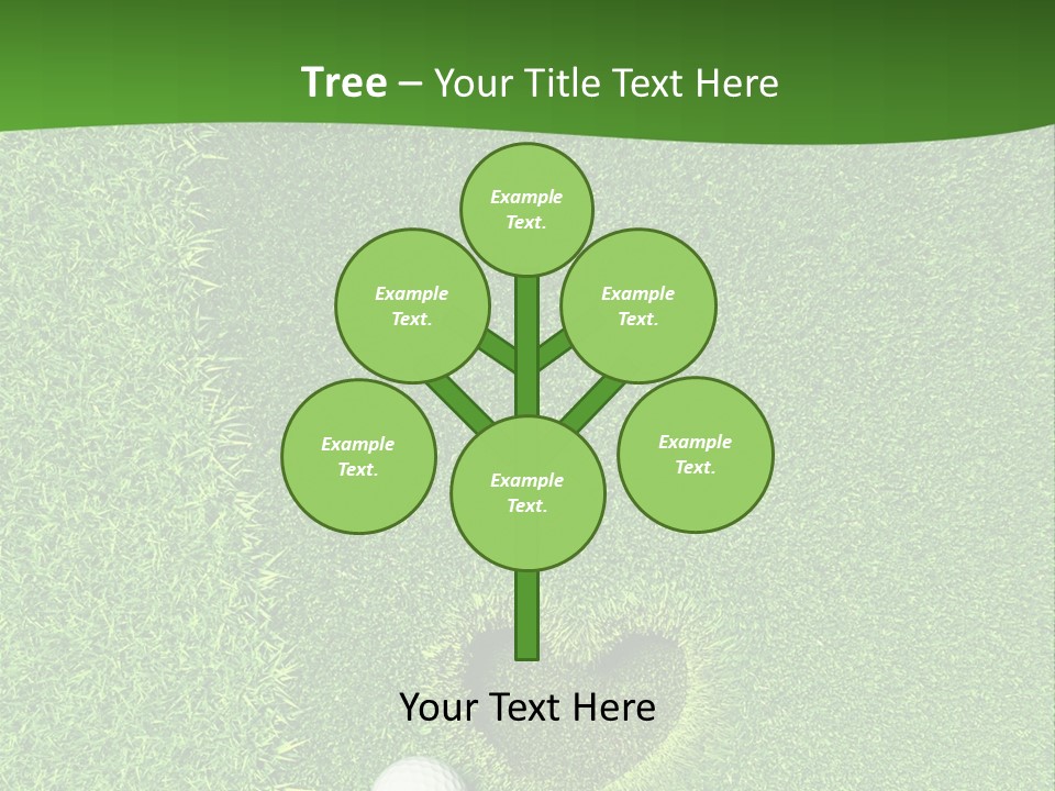 A Heart Shaped Hole In The Grass With A Golf Ball PowerPoint Template