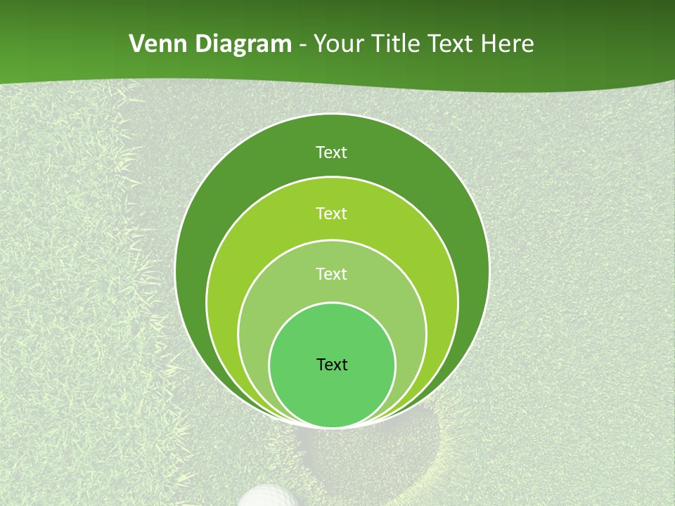 A Heart Shaped Hole In The Grass With A Golf Ball PowerPoint Template