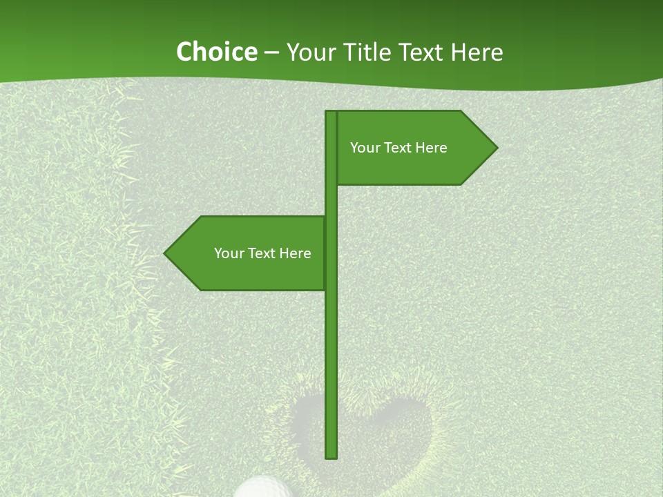 A Heart Shaped Hole In The Grass With A Golf Ball PowerPoint Template