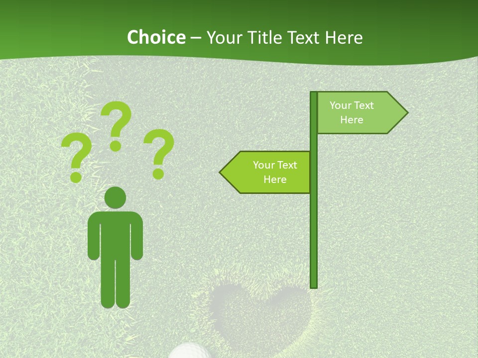 A Heart Shaped Hole In The Grass With A Golf Ball PowerPoint Template