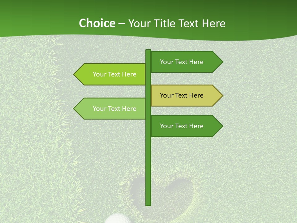 A Heart Shaped Hole In The Grass With A Golf Ball PowerPoint Template