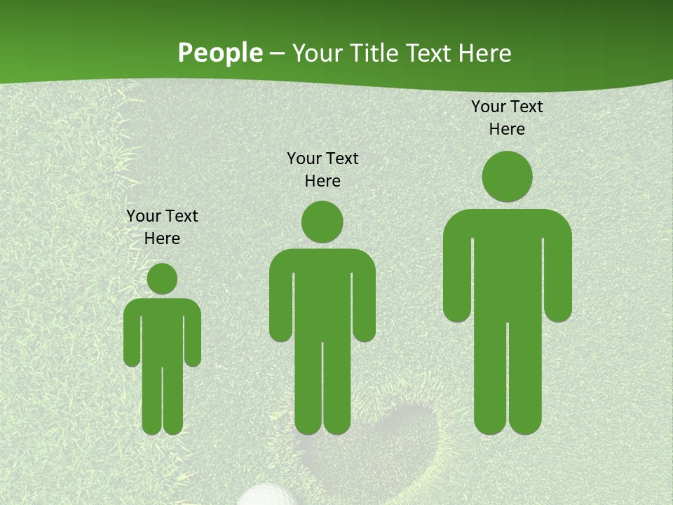 A Heart Shaped Hole In The Grass With A Golf Ball PowerPoint Template