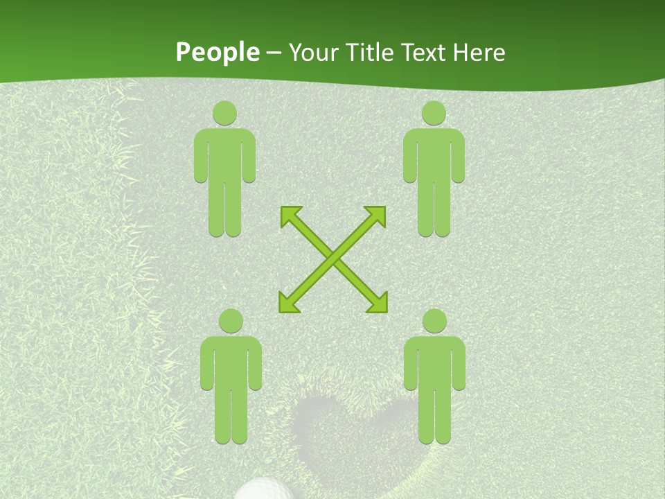 A Heart Shaped Hole In The Grass With A Golf Ball PowerPoint Template