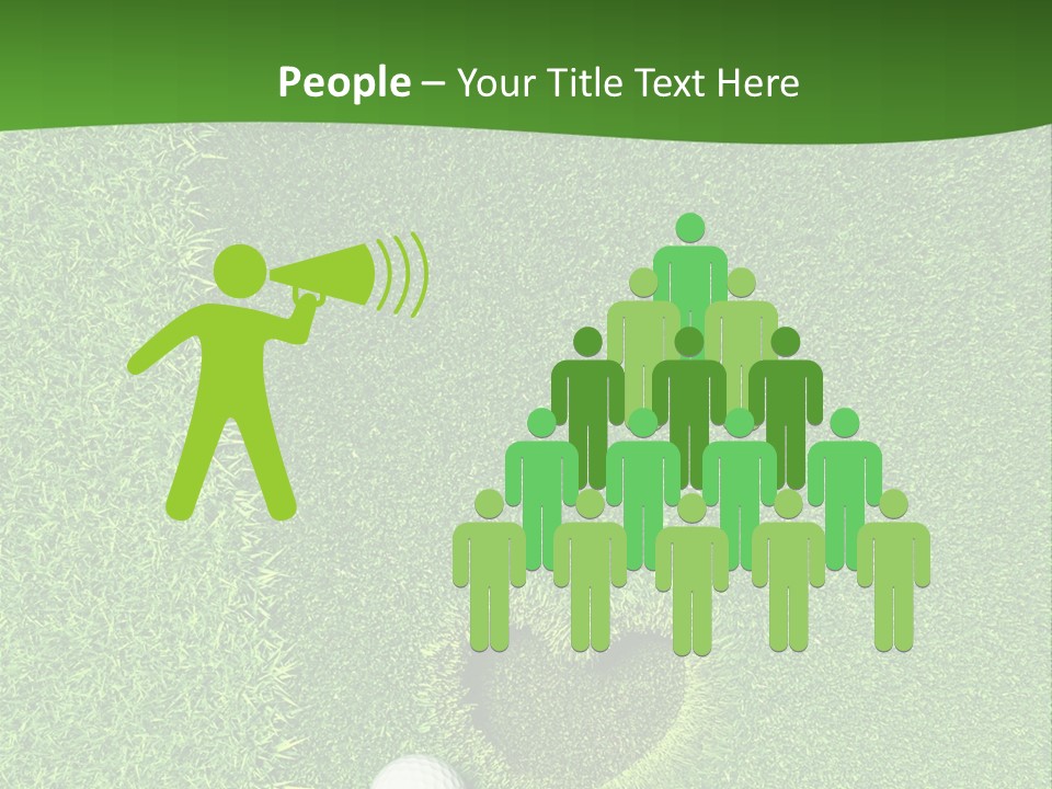 A Heart Shaped Hole In The Grass With A Golf Ball PowerPoint Template