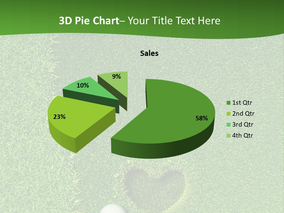 A Heart Shaped Hole In The Grass With A Golf Ball PowerPoint Template