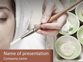 A Woman Getting A Facial Massage With A Wooden Spoon PowerPoint Template