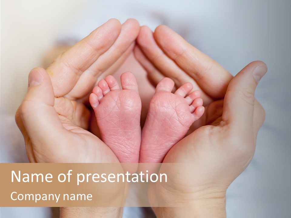 A Person Holding A Baby's Feet In Their Hands PowerPoint Template