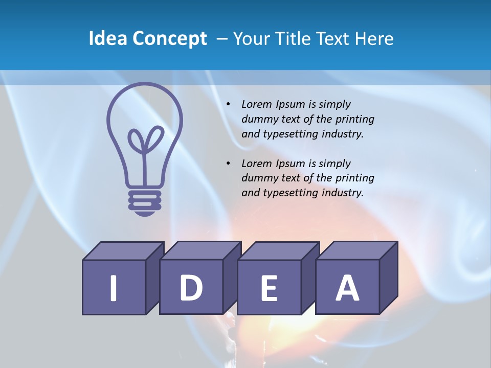 A Matchstick With Blue Smoke Coming Out Of It PowerPoint Template