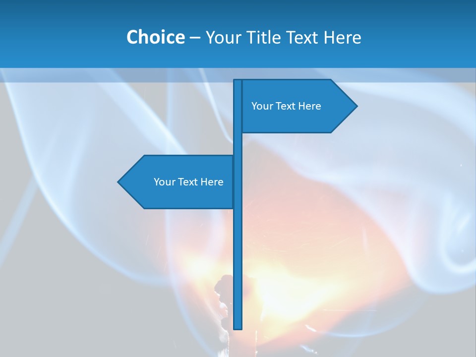 A Matchstick With Blue Smoke Coming Out Of It PowerPoint Template