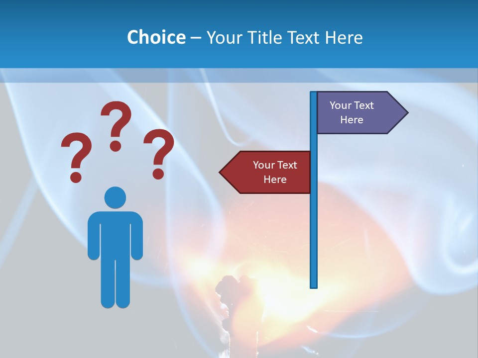 A Matchstick With Blue Smoke Coming Out Of It PowerPoint Template