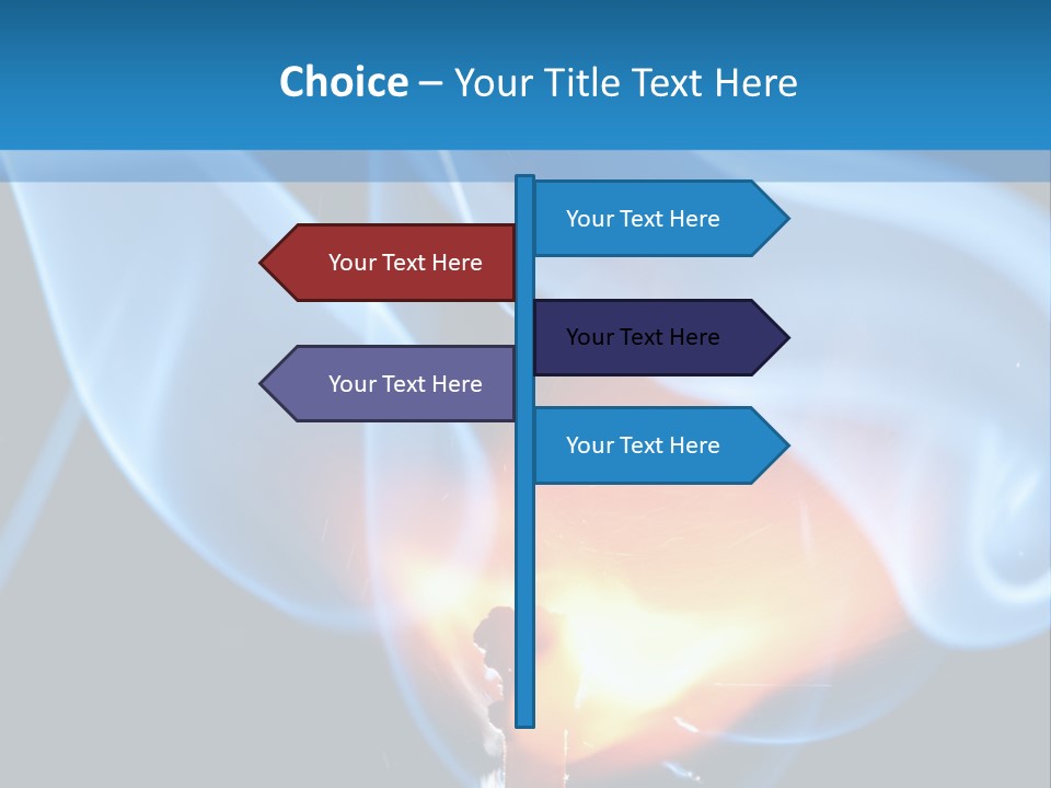 A Matchstick With Blue Smoke Coming Out Of It PowerPoint Template