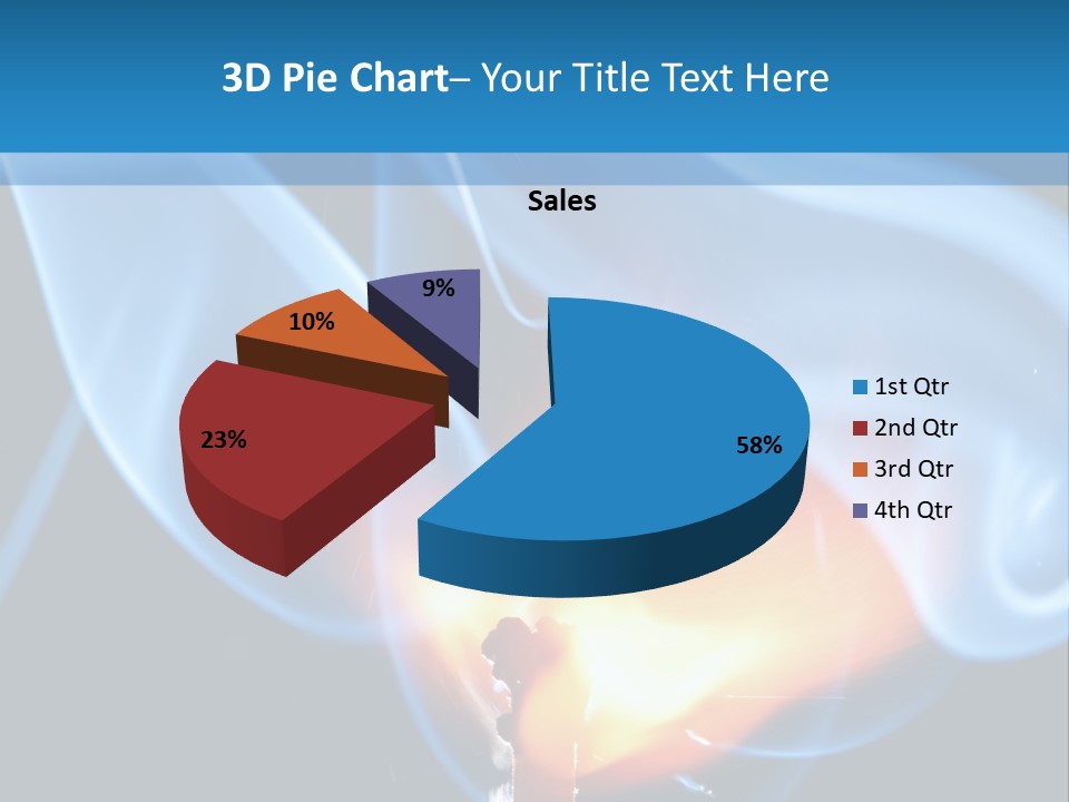 A Matchstick With Blue Smoke Coming Out Of It PowerPoint Template