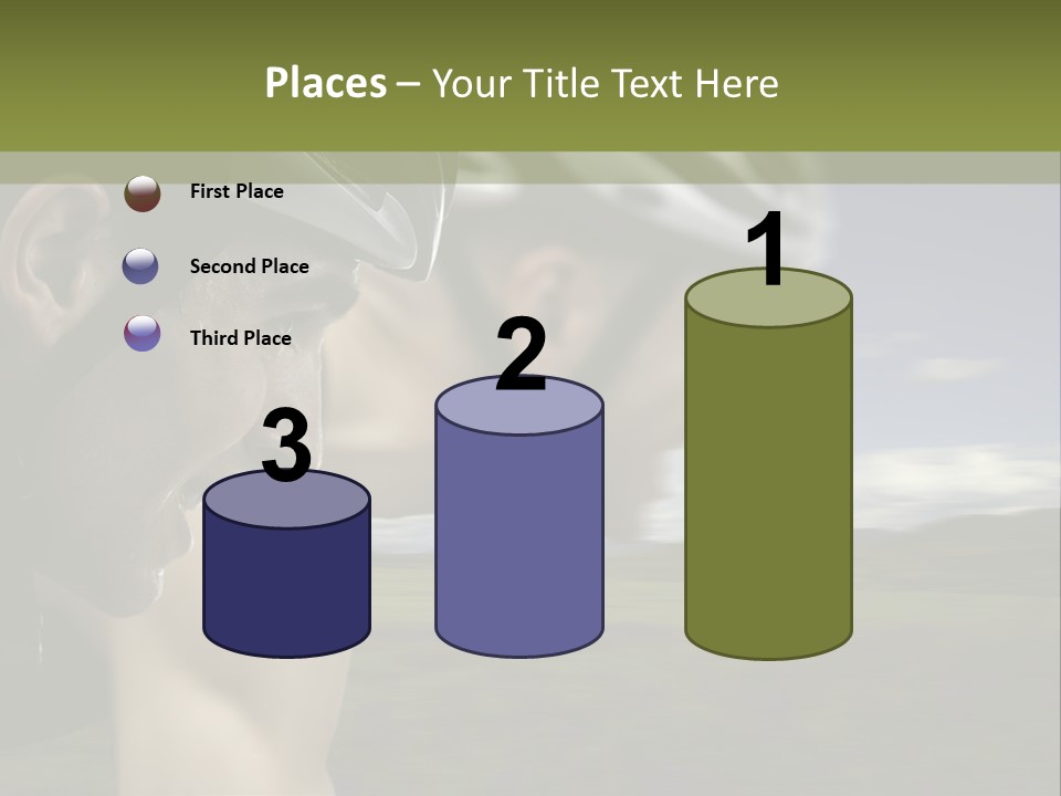 A Couple Of Men Riding Bikes Through A Field PowerPoint Template