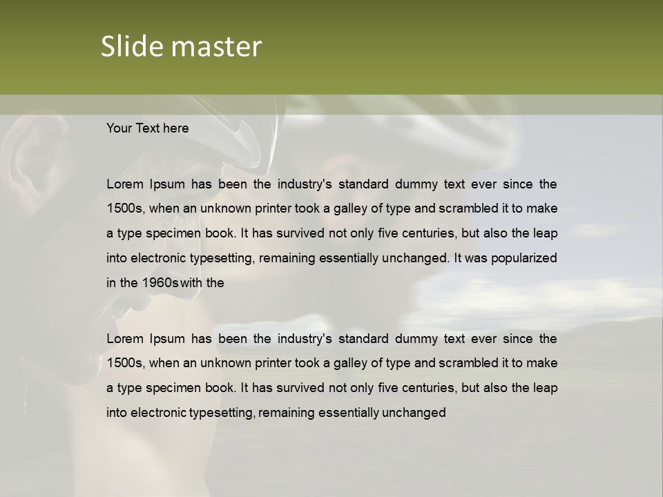 A Couple Of Men Riding Bikes Through A Field PowerPoint Template