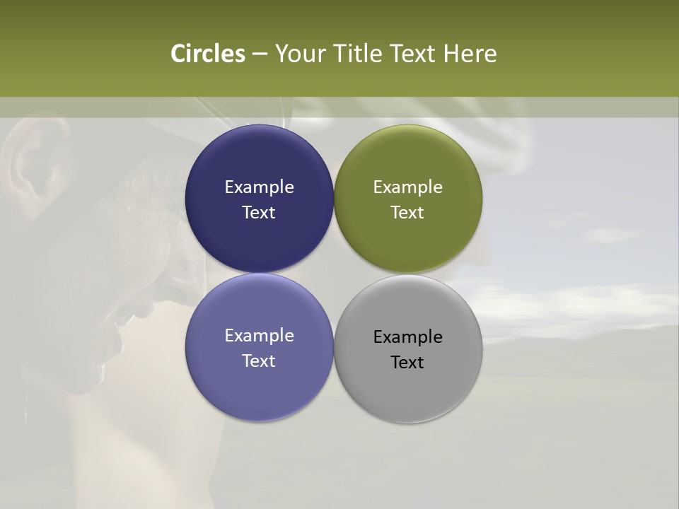 A Couple Of Men Riding Bikes Through A Field PowerPoint Template