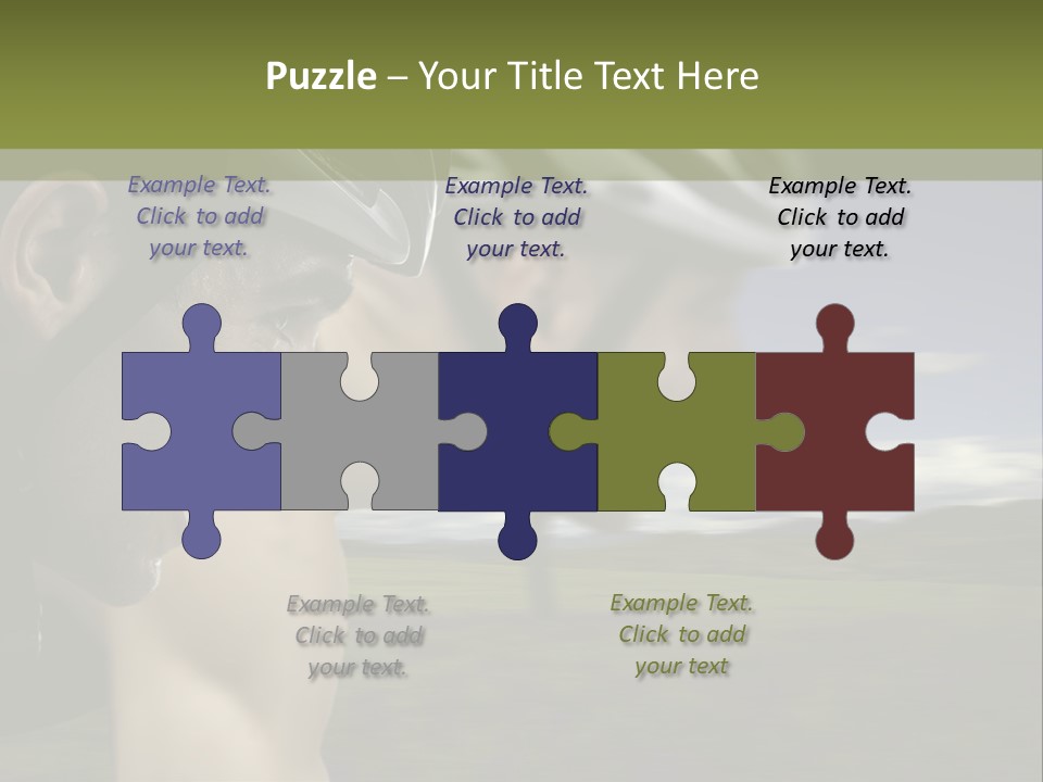 A Couple Of Men Riding Bikes Through A Field PowerPoint Template