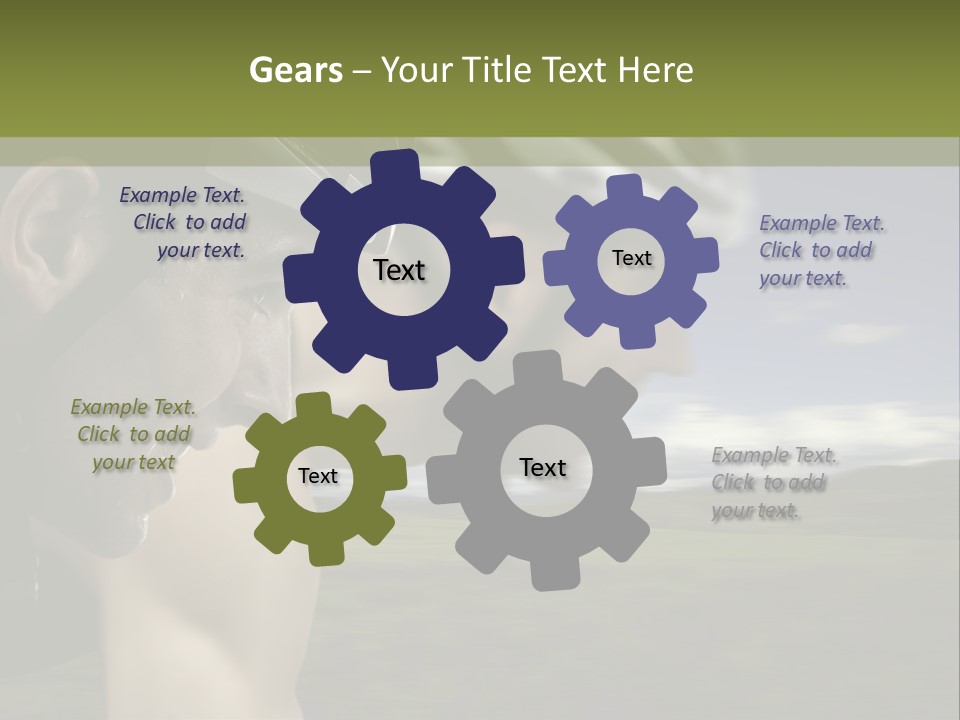 A Couple Of Men Riding Bikes Through A Field PowerPoint Template