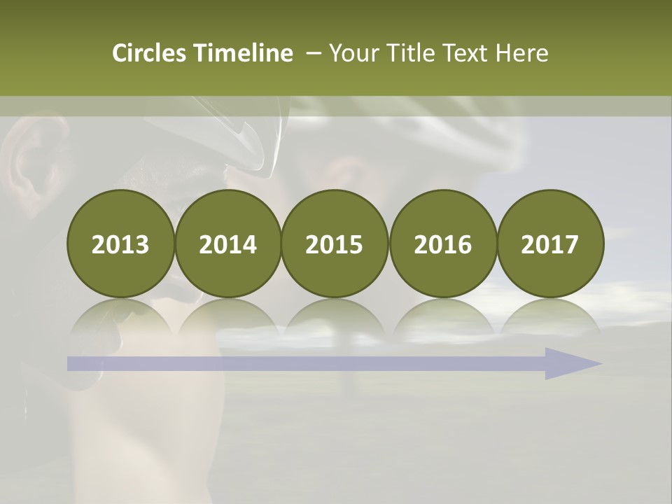 A Couple Of Men Riding Bikes Through A Field PowerPoint Template