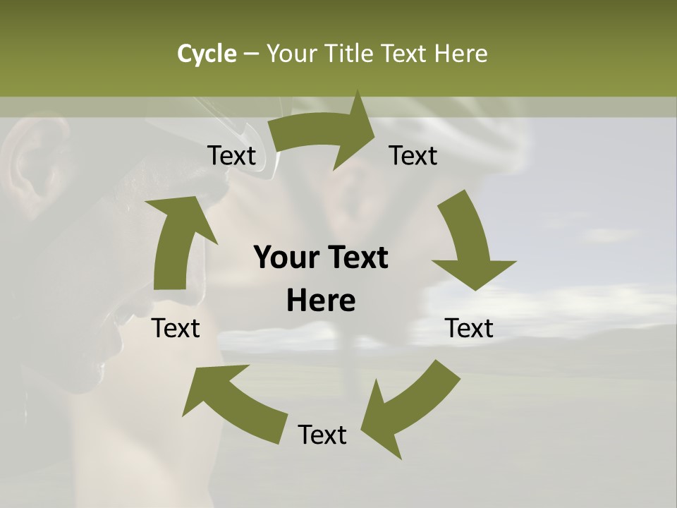 A Couple Of Men Riding Bikes Through A Field PowerPoint Template