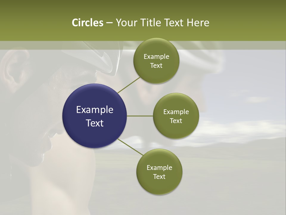 A Couple Of Men Riding Bikes Through A Field PowerPoint Template