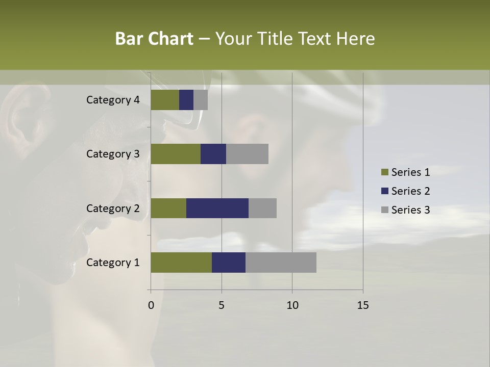 A Couple Of Men Riding Bikes Through A Field PowerPoint Template