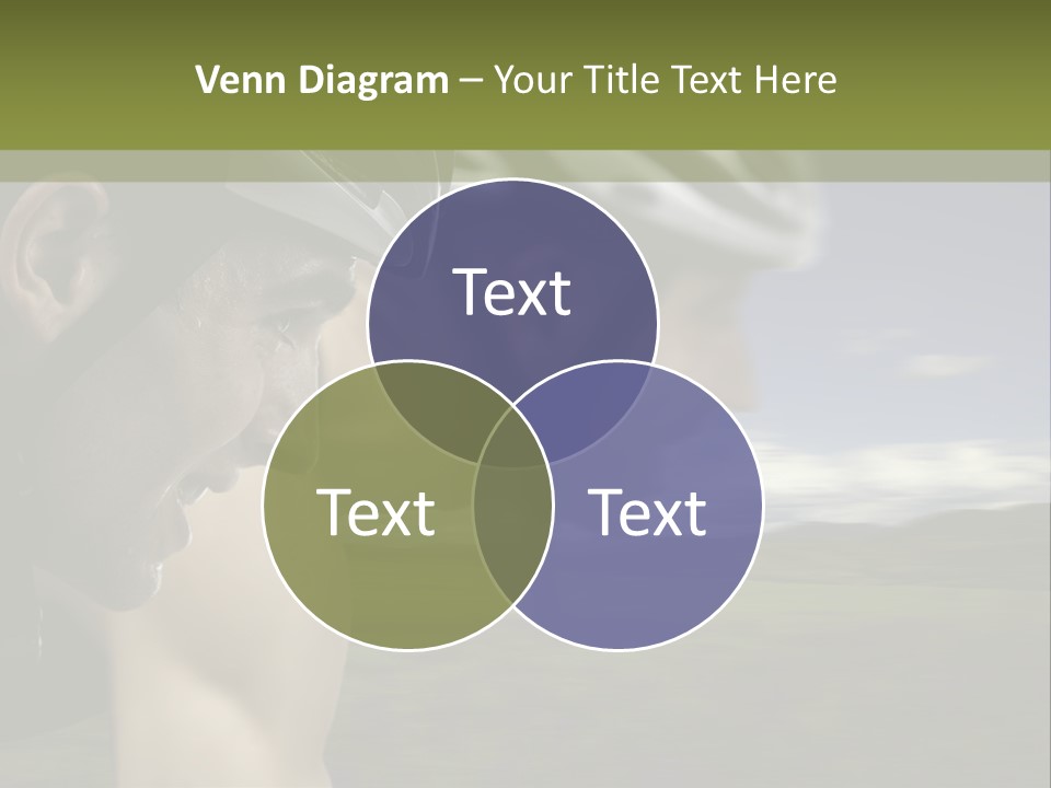 A Couple Of Men Riding Bikes Through A Field PowerPoint Template