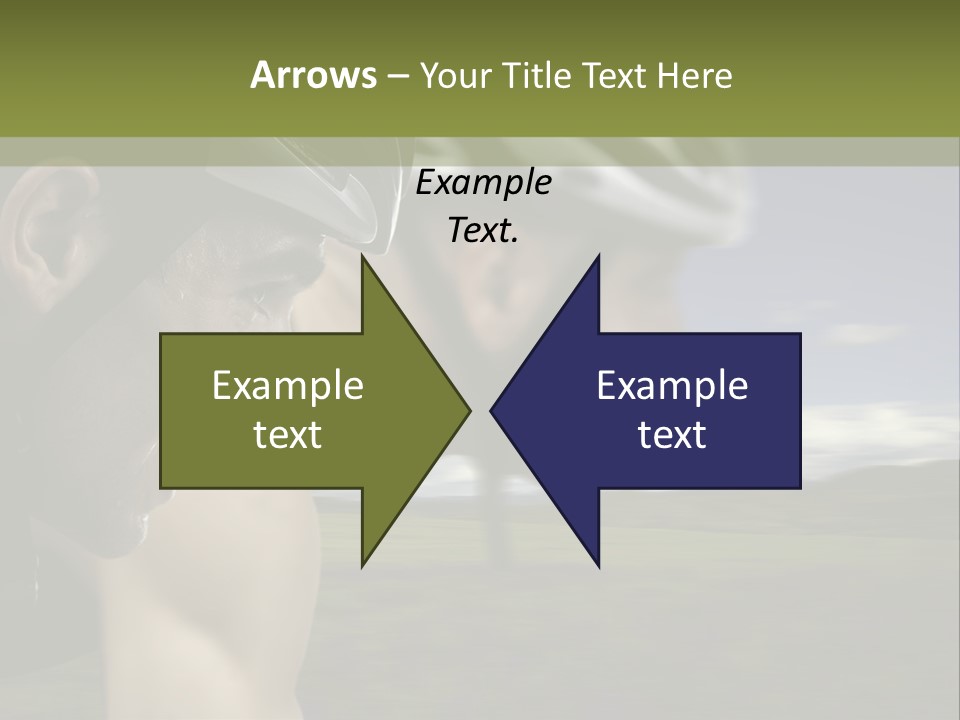 A Couple Of Men Riding Bikes Through A Field PowerPoint Template