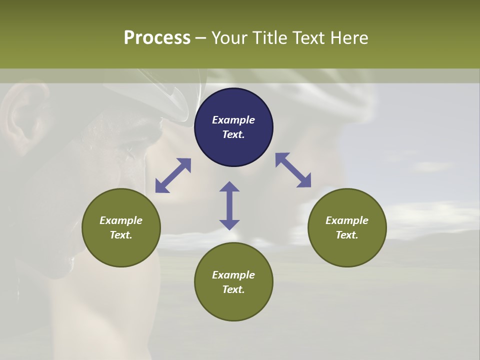 A Couple Of Men Riding Bikes Through A Field PowerPoint Template