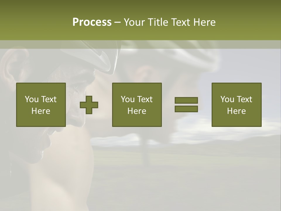 A Couple Of Men Riding Bikes Through A Field PowerPoint Template