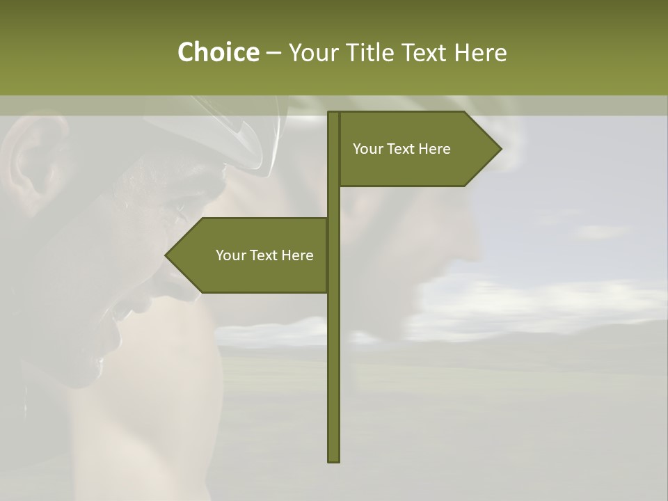 A Couple Of Men Riding Bikes Through A Field PowerPoint Template