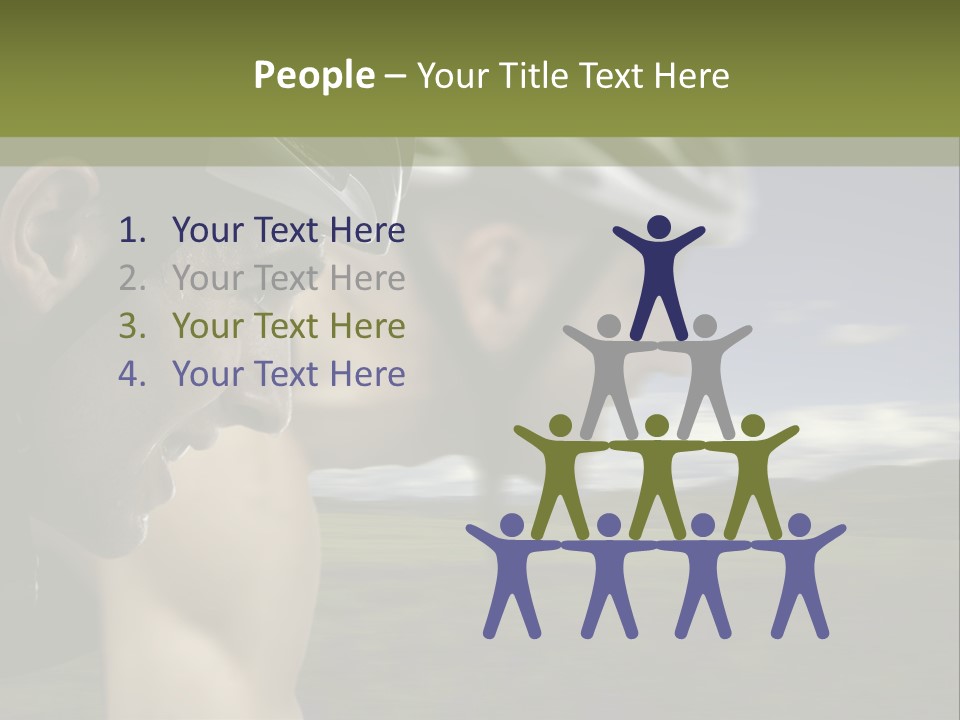 A Couple Of Men Riding Bikes Through A Field PowerPoint Template