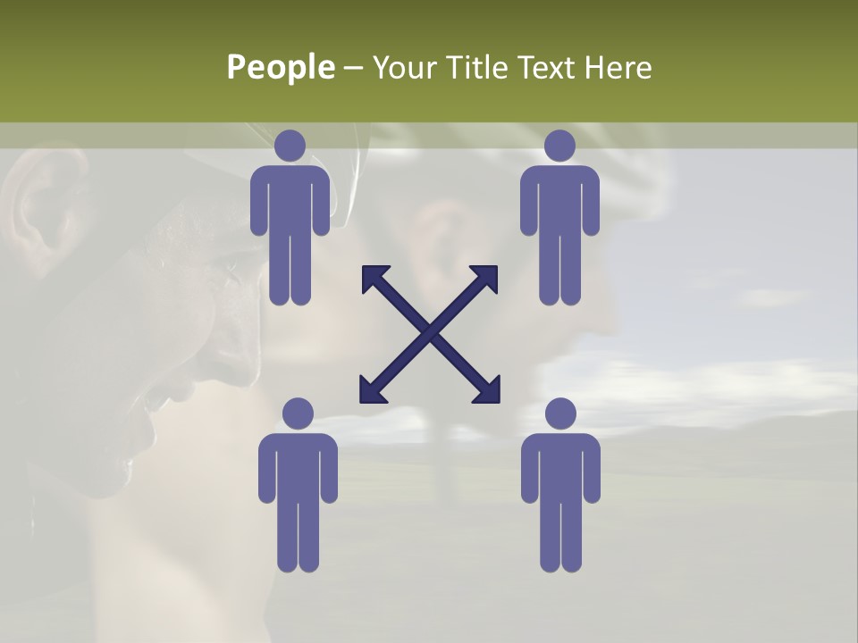 A Couple Of Men Riding Bikes Through A Field PowerPoint Template