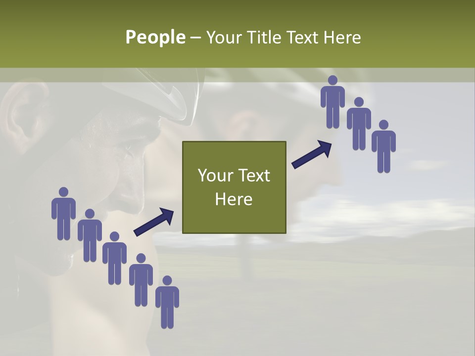 A Couple Of Men Riding Bikes Through A Field PowerPoint Template