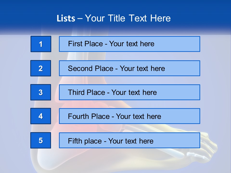A Medical Powerpoint Presentation With A Highlighted Image Of A Foot PowerPoint Template