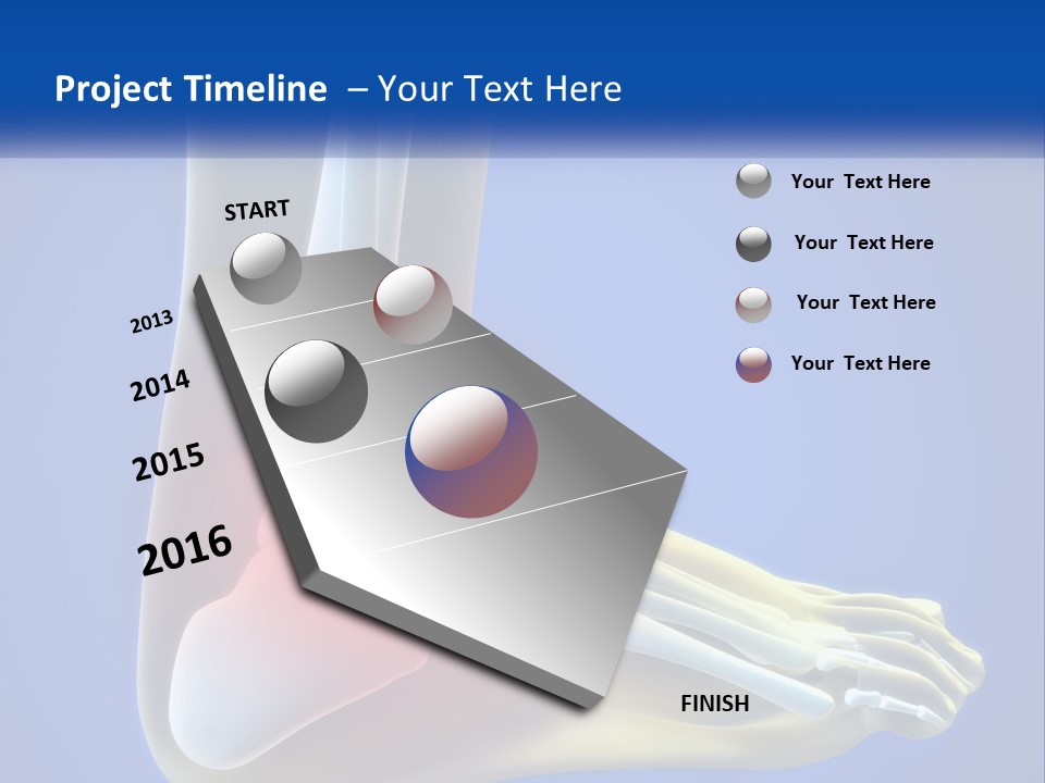 A Medical Powerpoint Presentation With A Highlighted Image Of A Foot PowerPoint Template