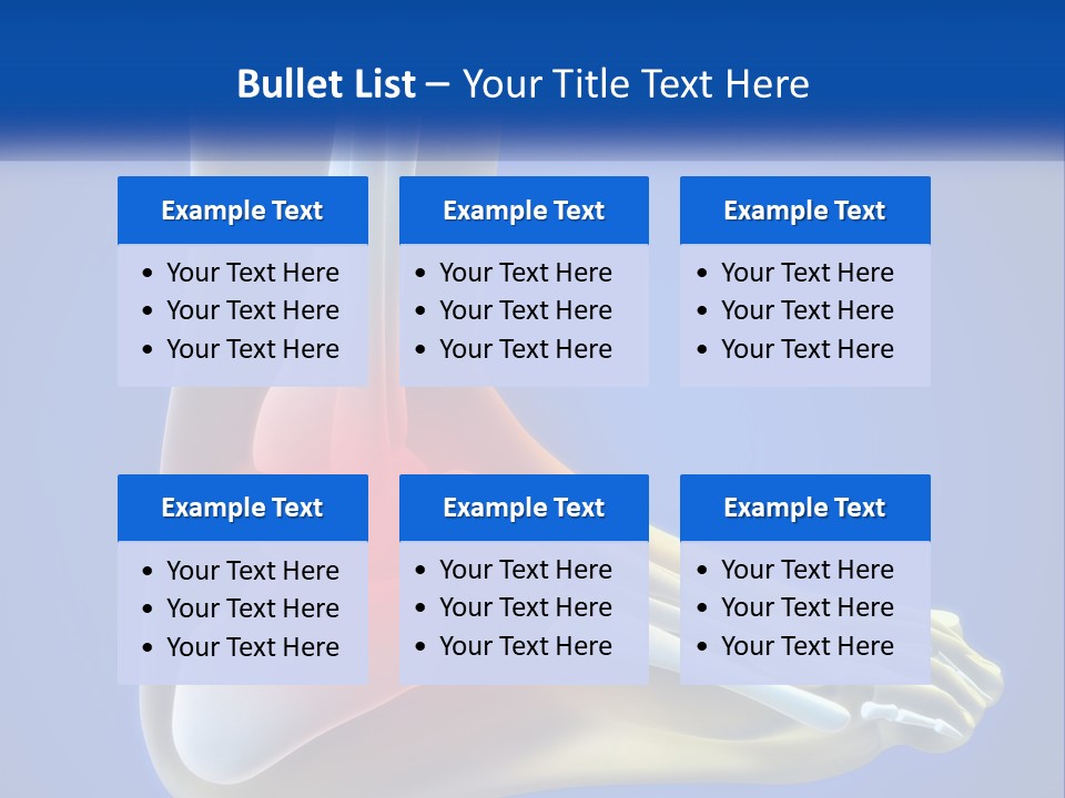 A Medical Powerpoint Presentation With A Highlighted Image Of A Foot PowerPoint Template