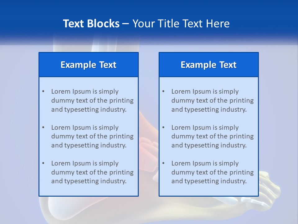 A Medical Powerpoint Presentation With A Highlighted Image Of A Foot PowerPoint Template