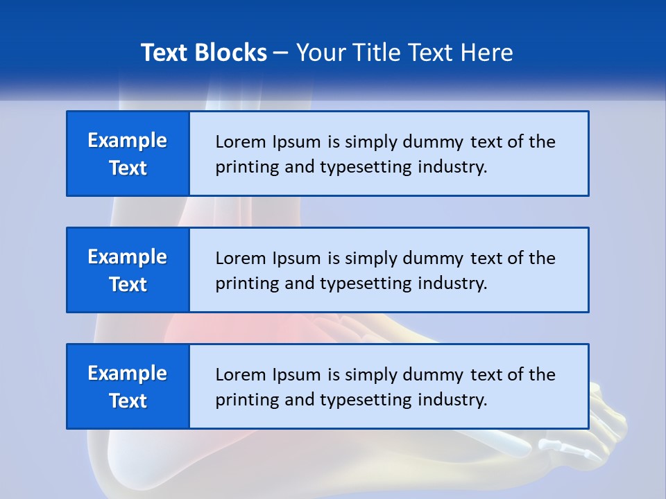 A Medical Powerpoint Presentation With A Highlighted Image Of A Foot PowerPoint Template