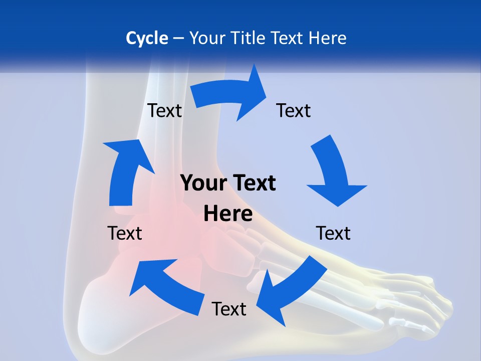 A Medical Powerpoint Presentation With A Highlighted Image Of A Foot PowerPoint Template