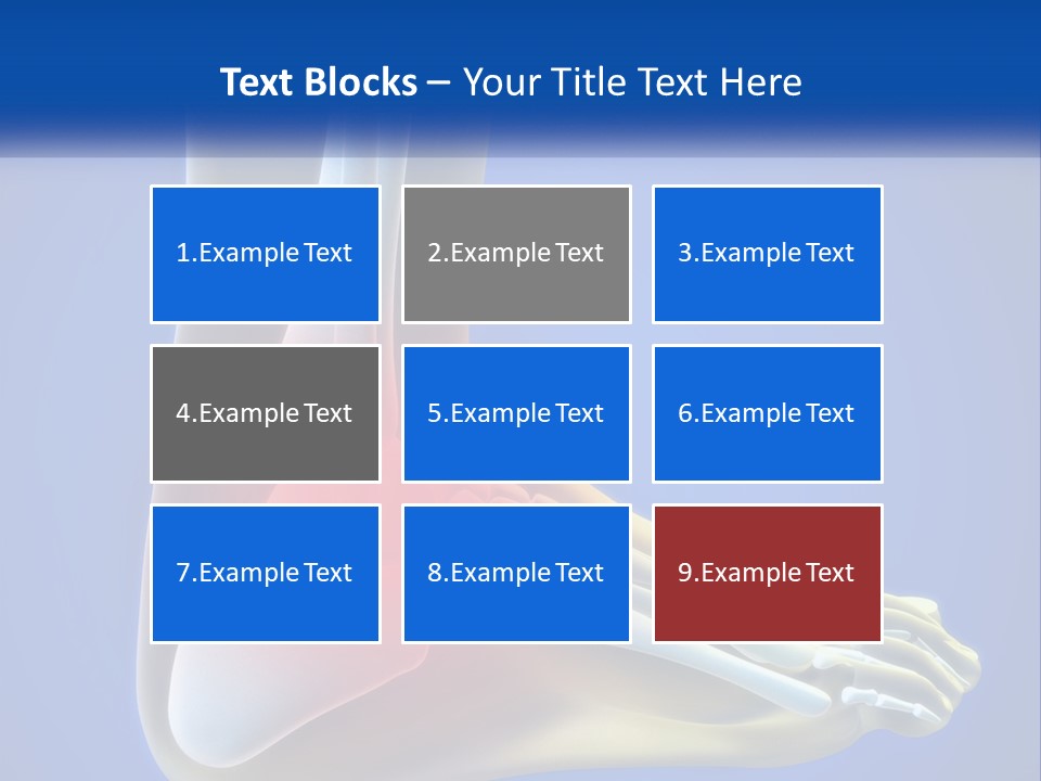 A Medical Powerpoint Presentation With A Highlighted Image Of A Foot PowerPoint Template