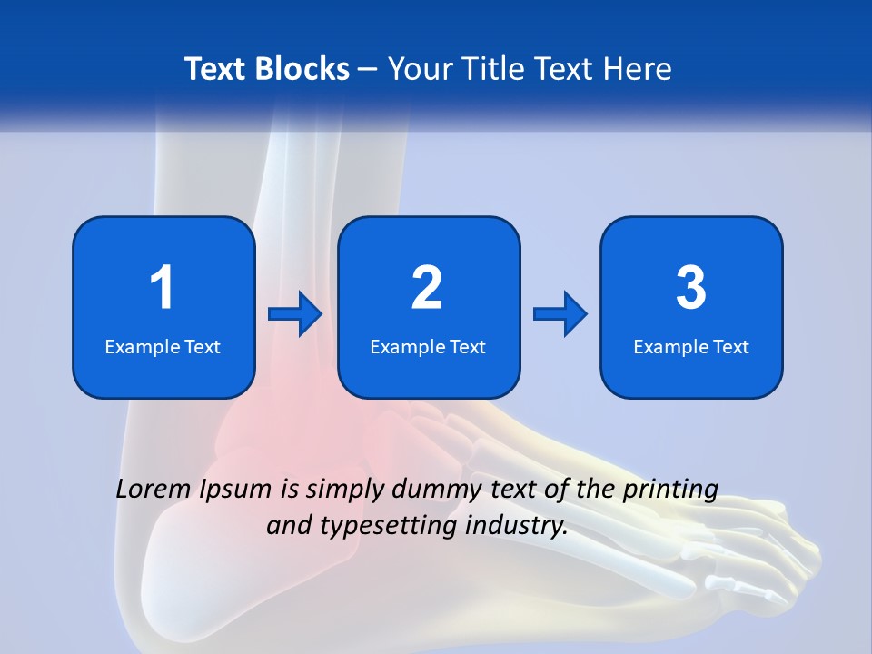 A Medical Powerpoint Presentation With A Highlighted Image Of A Foot PowerPoint Template