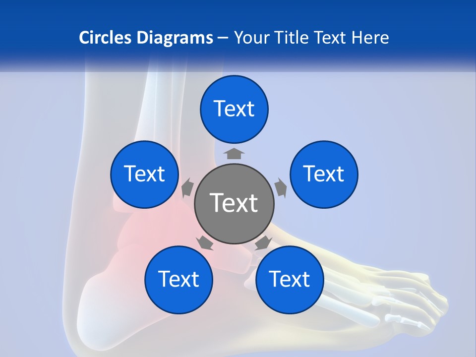 A Medical Powerpoint Presentation With A Highlighted Image Of A Foot PowerPoint Template