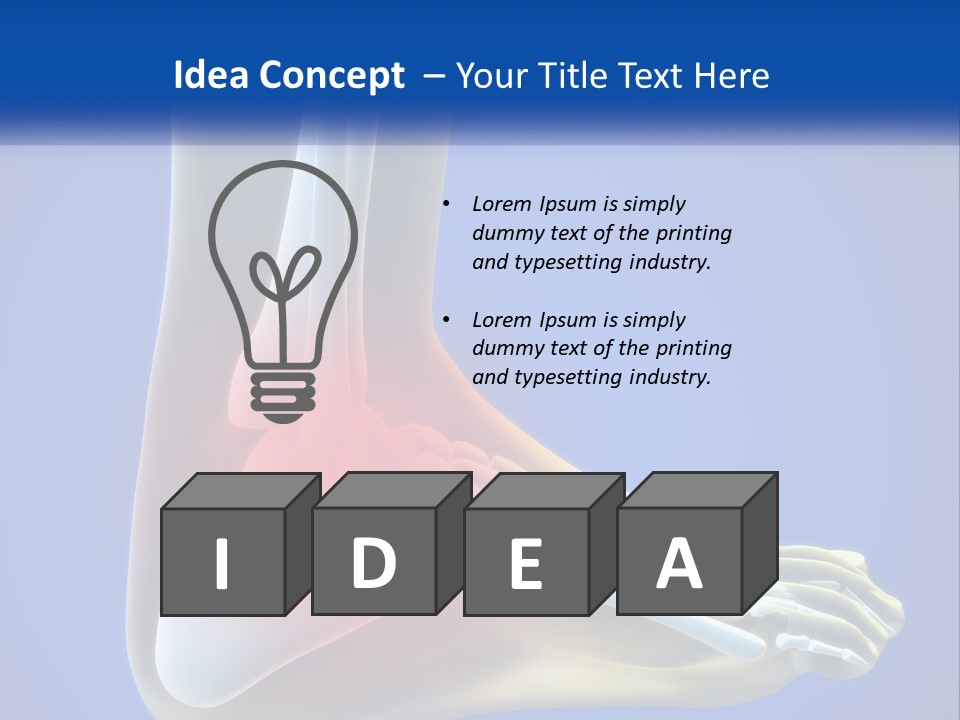 A Medical Powerpoint Presentation With A Highlighted Image Of A Foot PowerPoint Template