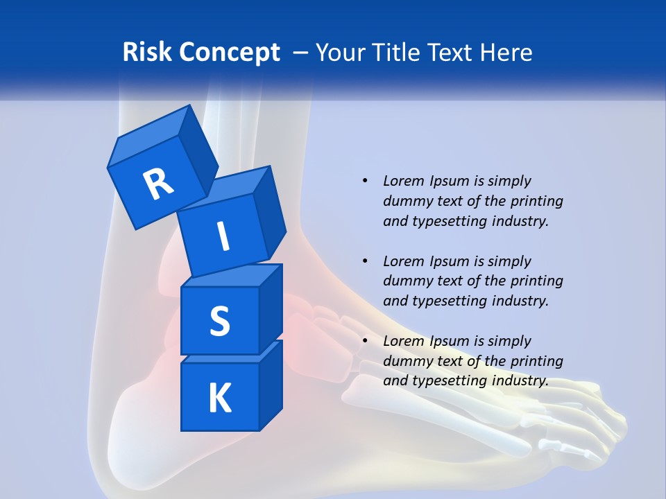 A Medical Powerpoint Presentation With A Highlighted Image Of A Foot PowerPoint Template