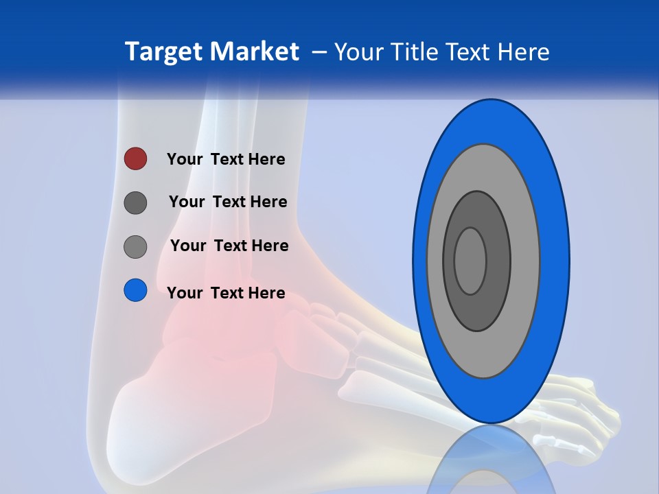 A Medical Powerpoint Presentation With A Highlighted Image Of A Foot PowerPoint Template