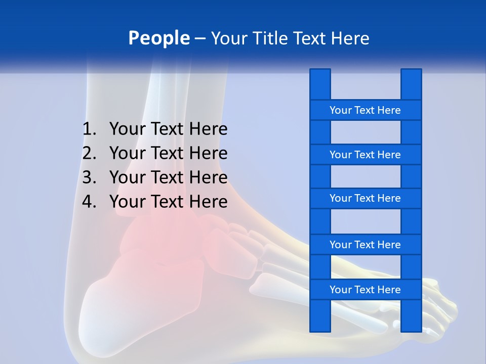 A Medical Powerpoint Presentation With A Highlighted Image Of A Foot PowerPoint Template