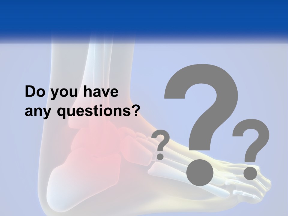 A Medical Powerpoint Presentation With A Highlighted Image Of A Foot PowerPoint Template